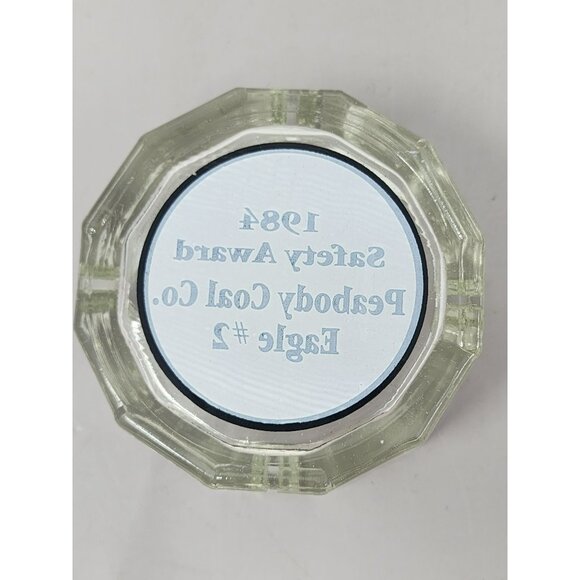 1984 Peabody Coal Co.‎ Safety Award Glass Ashtray Octagonal Eagle #2 - Picture 4 of 6